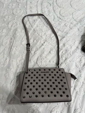 Michael Kors grey Crossbody with Black Stud Accents
